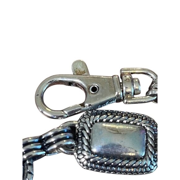 Metal Belt 46" Silver Metallic Boho Hippie Western Braided Old Money Classic 80s - Picture 4 of 10